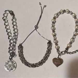 Lot of Three 925 Sterling Silver Bracelets